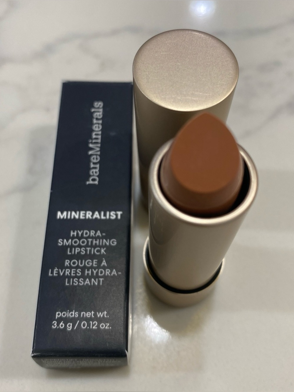 bareMinerals Mineralist Hydra-Smoothing Lipstick in Balance NIB .12 oz full size